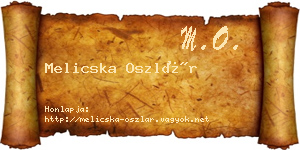 Melicska Oszlár névjegykártya